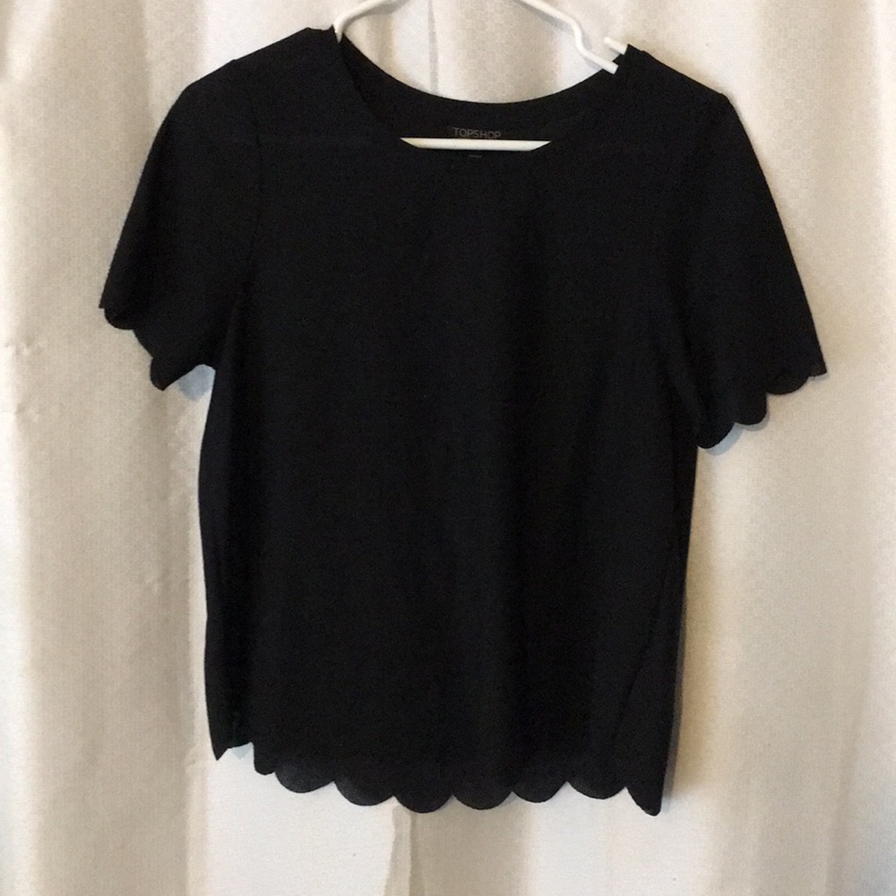 Black Top Shop Scalloped Tee
